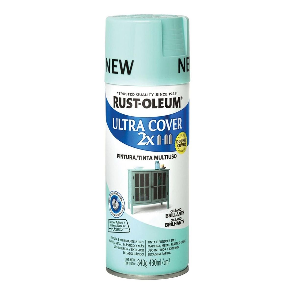 RUST OLEUM - Aerosol Multiusos Ultra Cover 2x Océano Brillante 340g