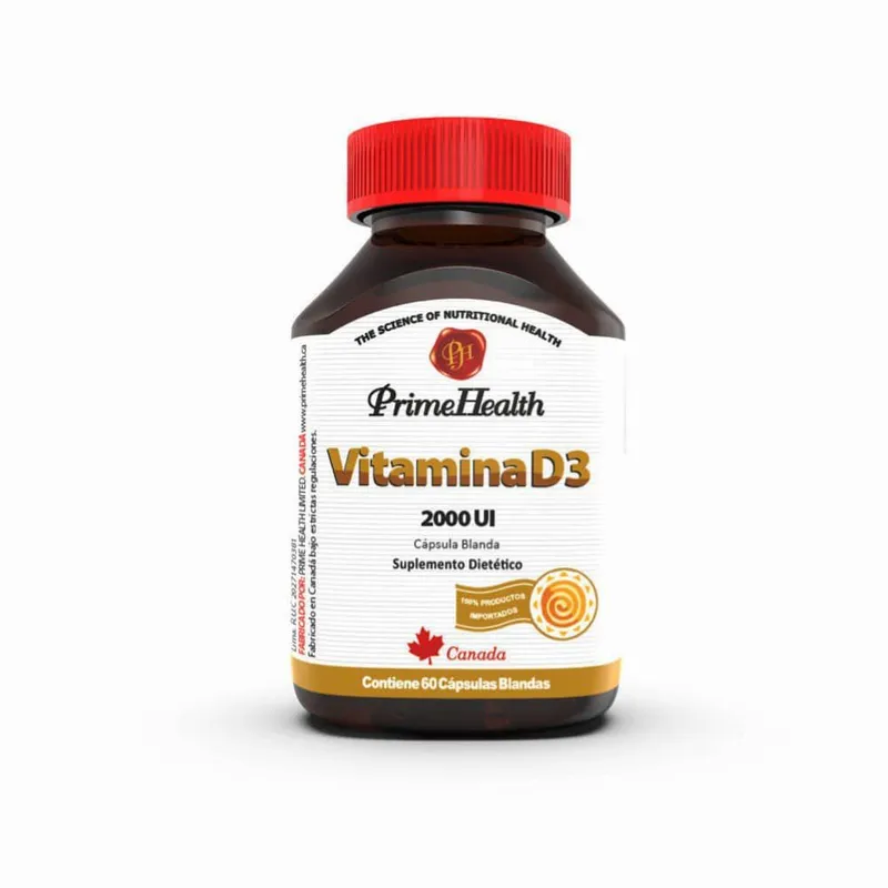 GENERICO - Vitamina D3 x 2000 IU x 60 cápsulas - Prime Health