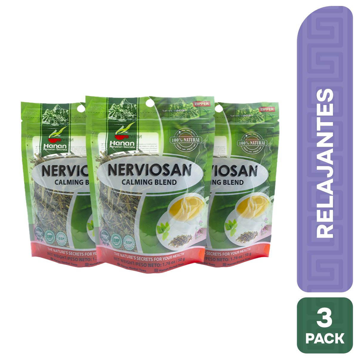 HANAN PERUVIAN SECRETS - Nerviosan Infusión Hanan Tripack 50g