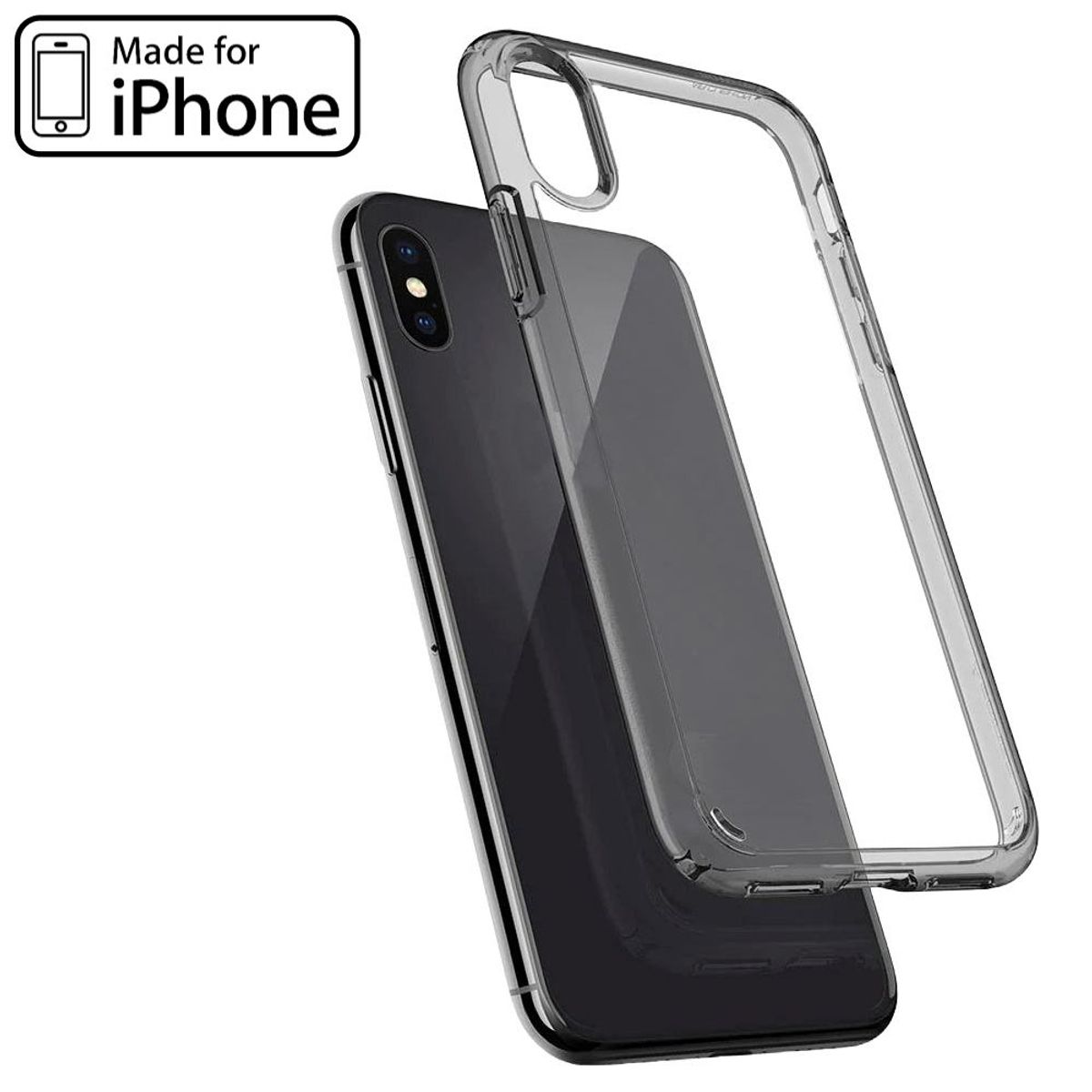 GENERICO - Space Clear Case Iphone X Con Marca