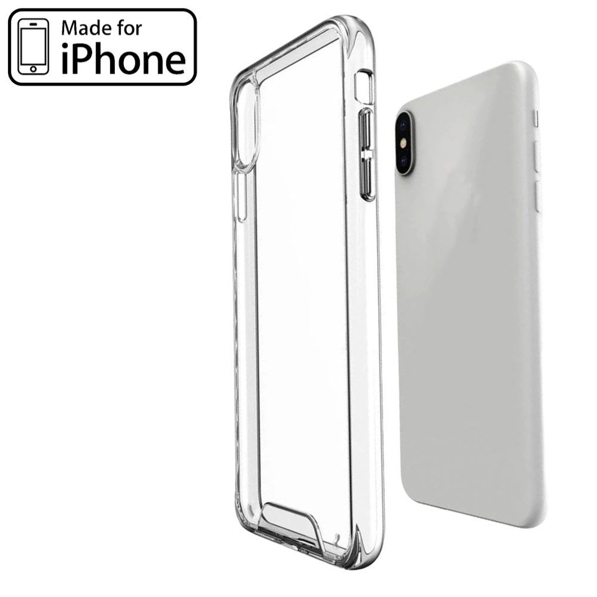 GENERICO - Space Clear Case Iphone XS Con Marca