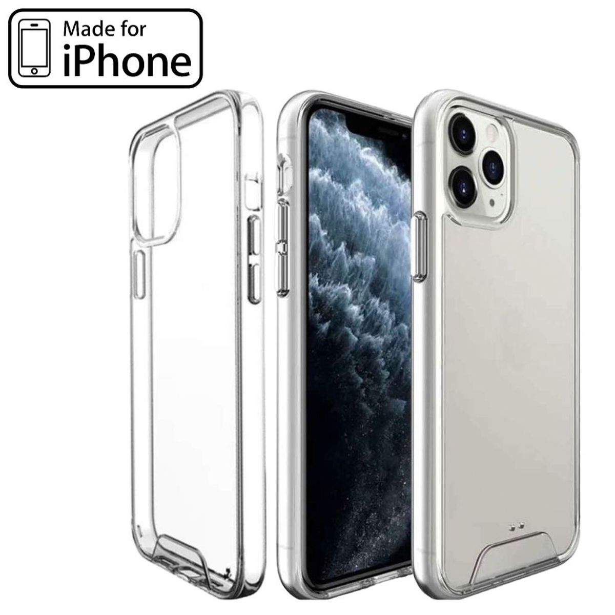GENERICO - Space Clear Case Iphone 12 Pro Con Marca