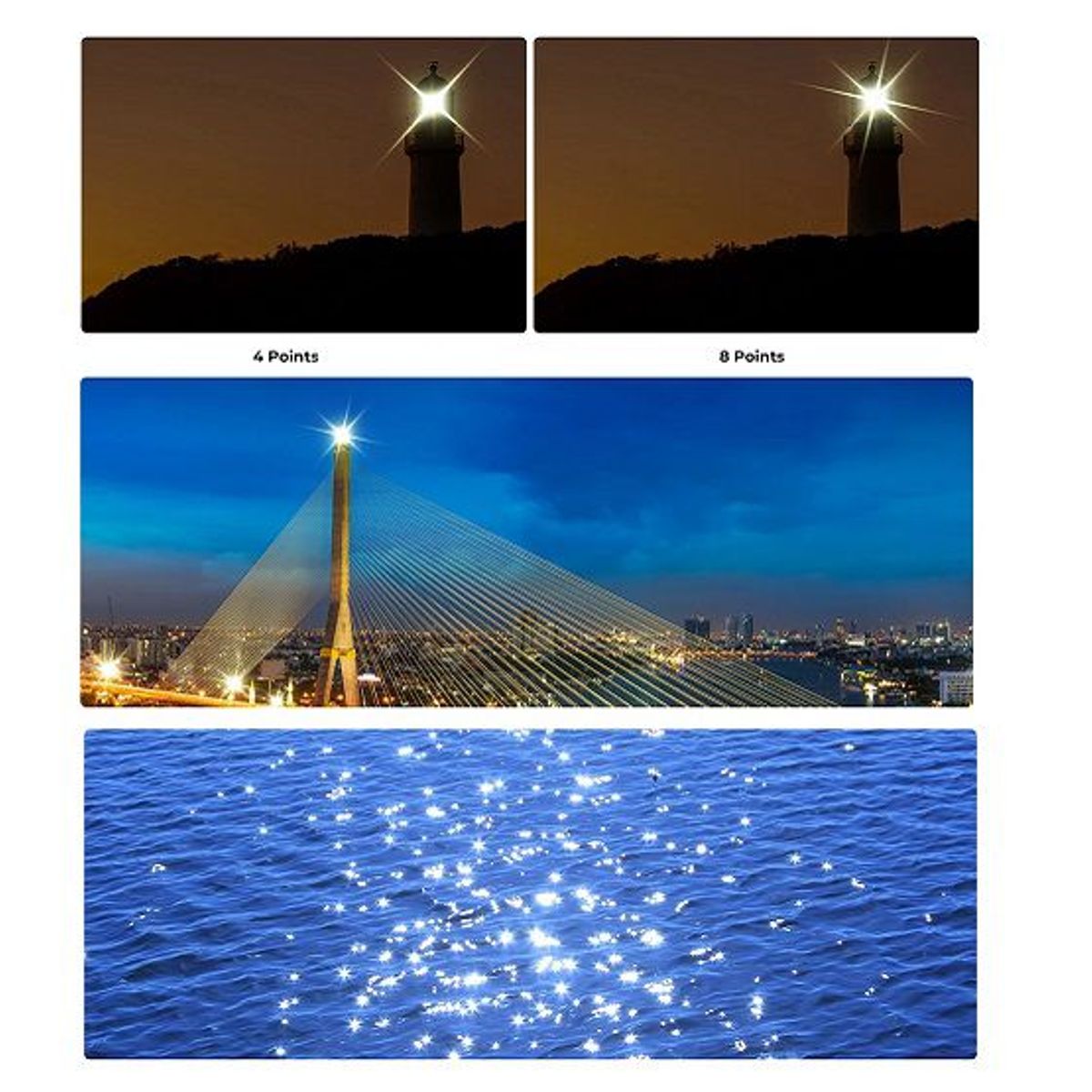 GENERICO - Filtro KYF Concept Estrella 4-8 Puntos 58mm