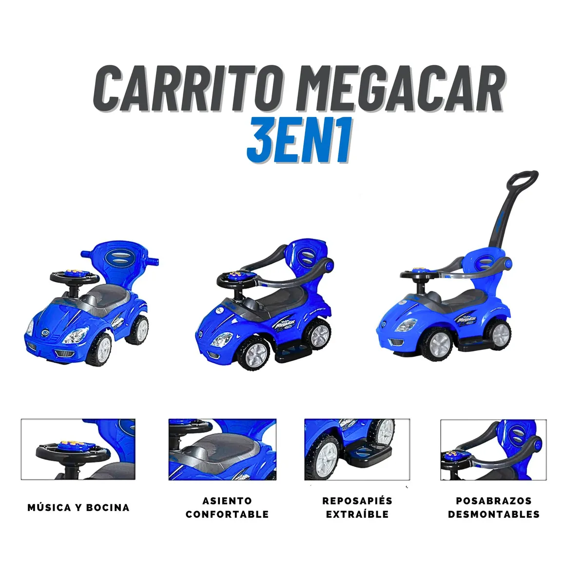 GENERICO - Carro Arrastre Infantil 3en1 Juguete para niños