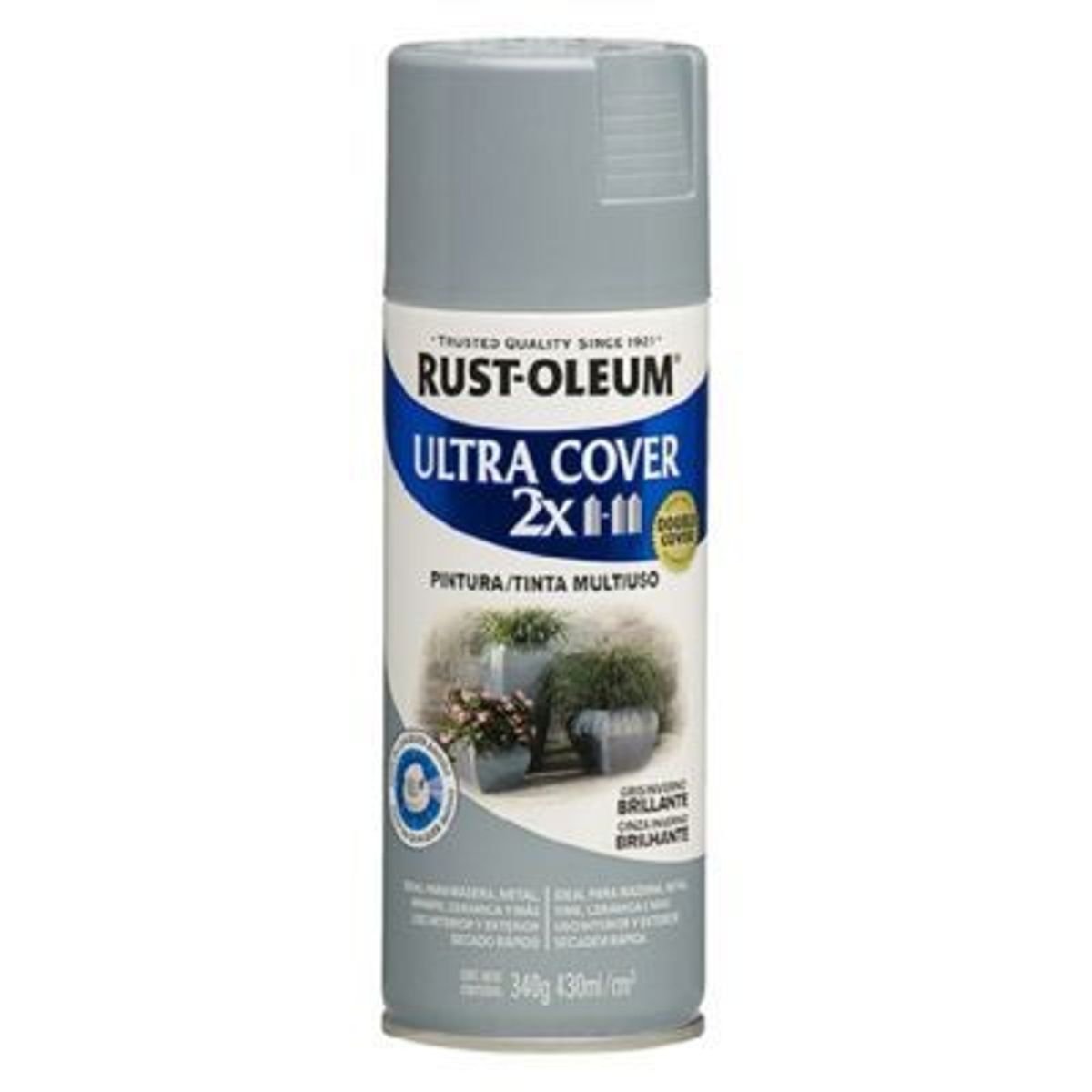 RUST OLEUM - Aerosol Multiusos Ultra Cover 2x Gris Invierno  Brill. 340g