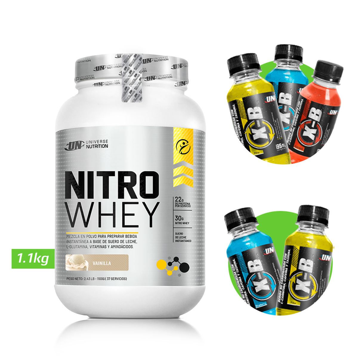 UNIVERSE NUTRITION - NITRO WHEY 1.1 KG PROTEINA UN VAINILLA+ REGALOS