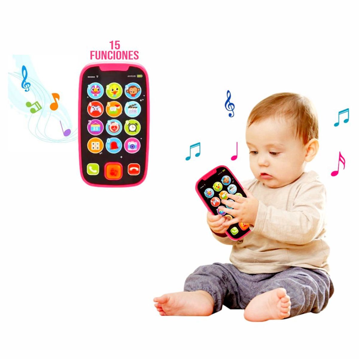 BABY - Mi Primer Smartphone para Bebés con Sonidos y Luces ROSADO