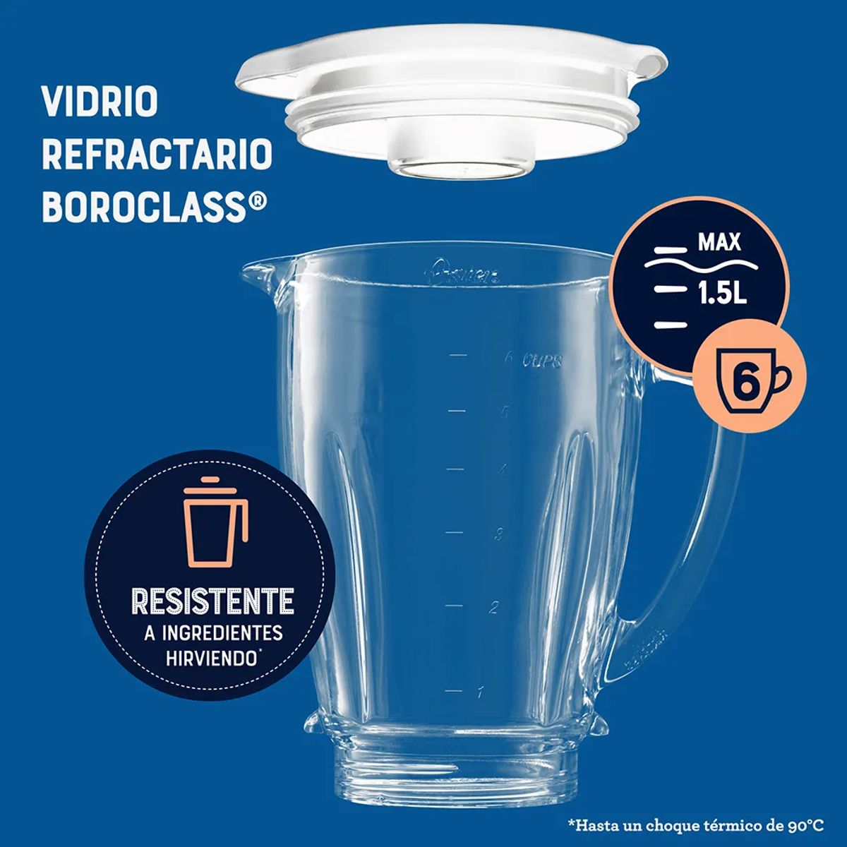 OSTER - Licuadora Oster Picahielo 800 Watts 1.5 Litros Blanco BLSTKAG-WRD (Nuevo)