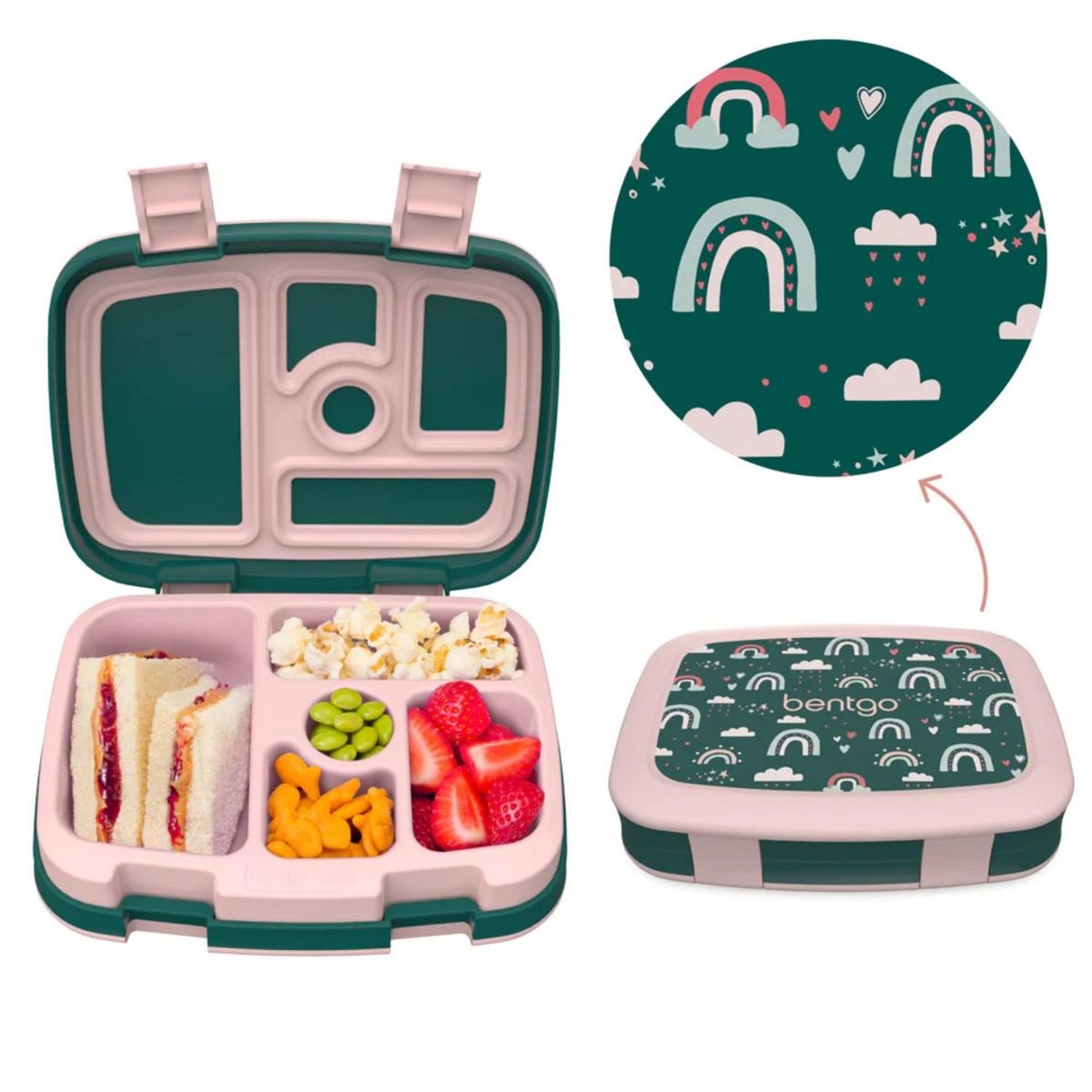 BENTGO - Lonchera Bentgo Kids Lunch Box - Arcoiris Verde