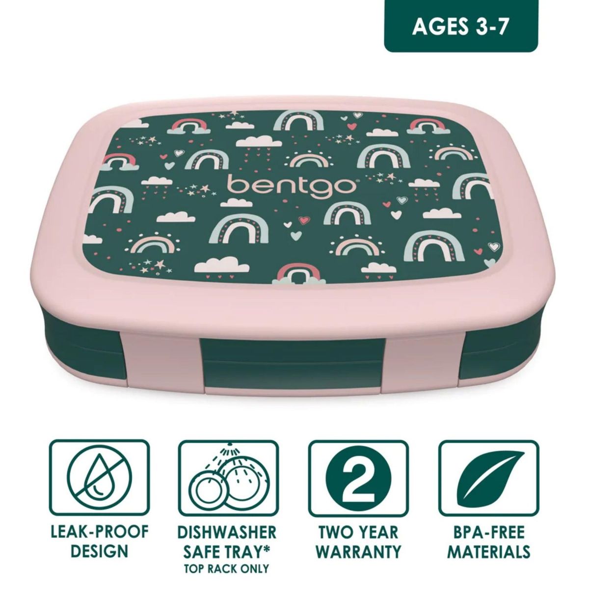 BENTGO - Lonchera Bentgo Kids Lunch Box - Arcoiris Verde
