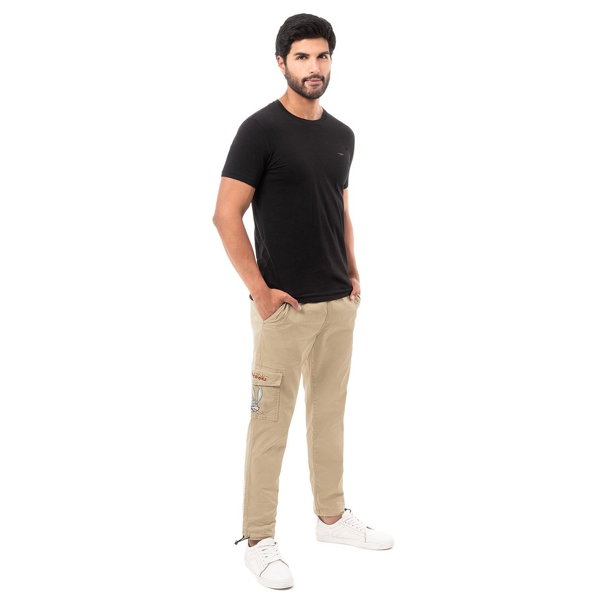 PIONIER - Jogger Cargo Drill Stretch Hombre Arena Rowddy
