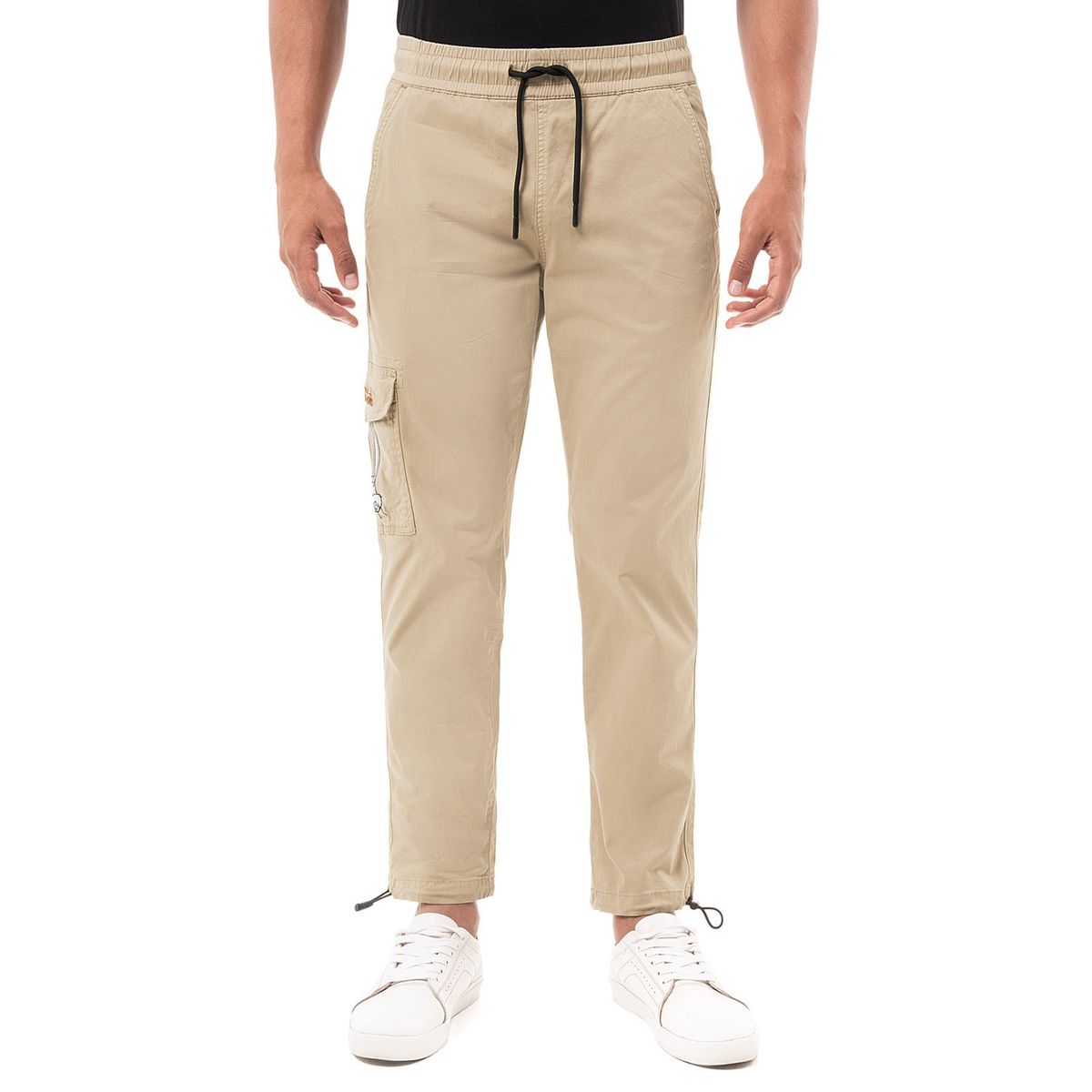 PIONIER - Jogger Cargo Drill Stretch Hombre Arena Rowddy