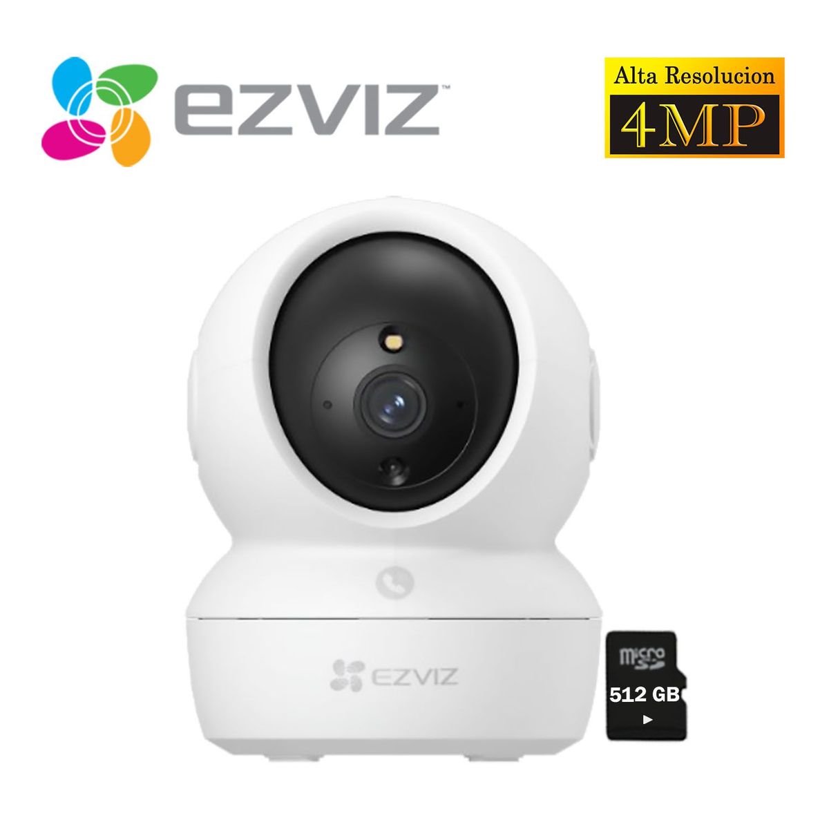 EZVIZ - Cámara Wifi Inalámbrica Ezviz H6C PRO 4MP Gira 360 Micro SD 512Gb