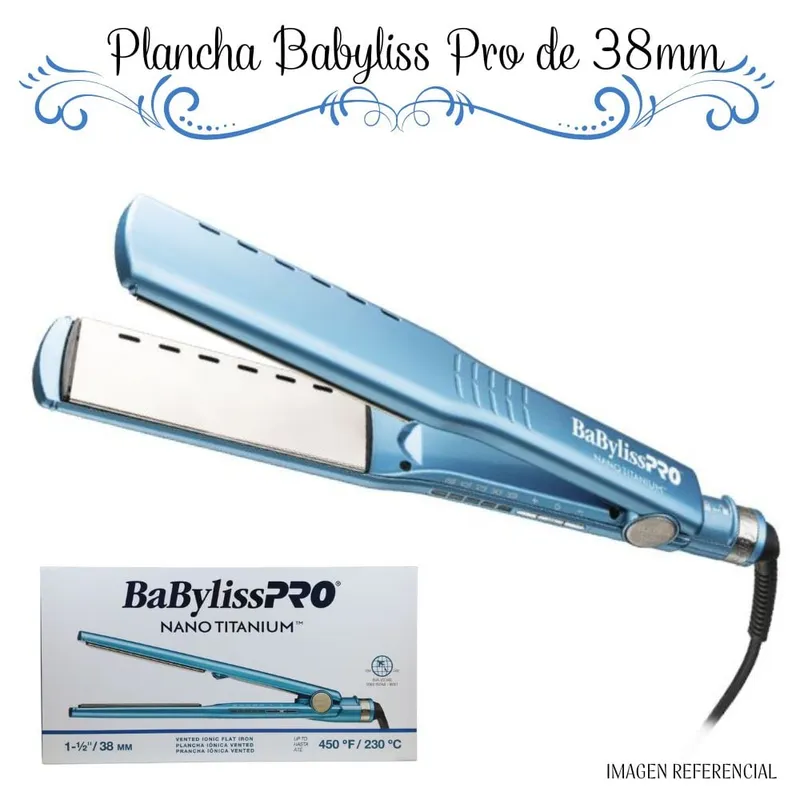 BABYLISS PRO - Plancha Alisadora Babyliss Pro Nano Titanium 38mm 1 1/2" - 450°F