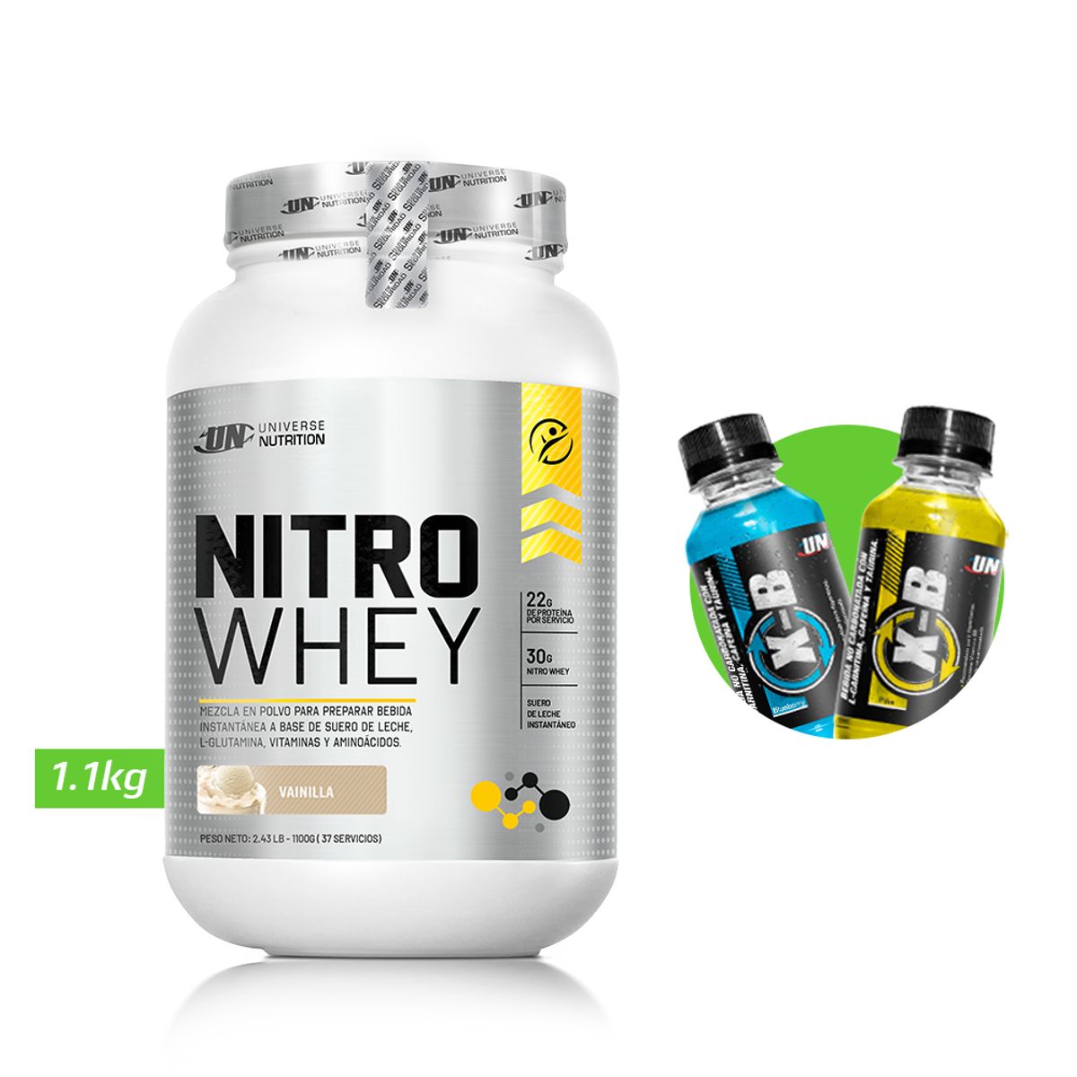 UNIVERSE NUTRITION - NITRO WHEY 1.1 KG PROTEINA UN VAINILLA+ REGALOS