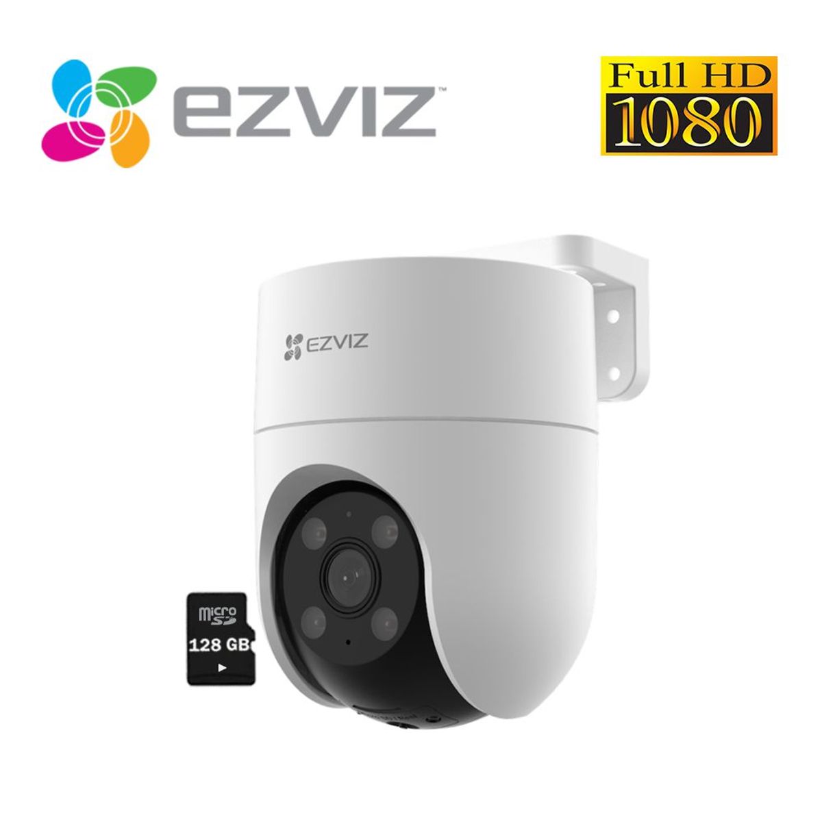 EZVIZ - Cámara Seguridad Wifi H8C 1080P Ezviz 360° + Micro SD 128GB