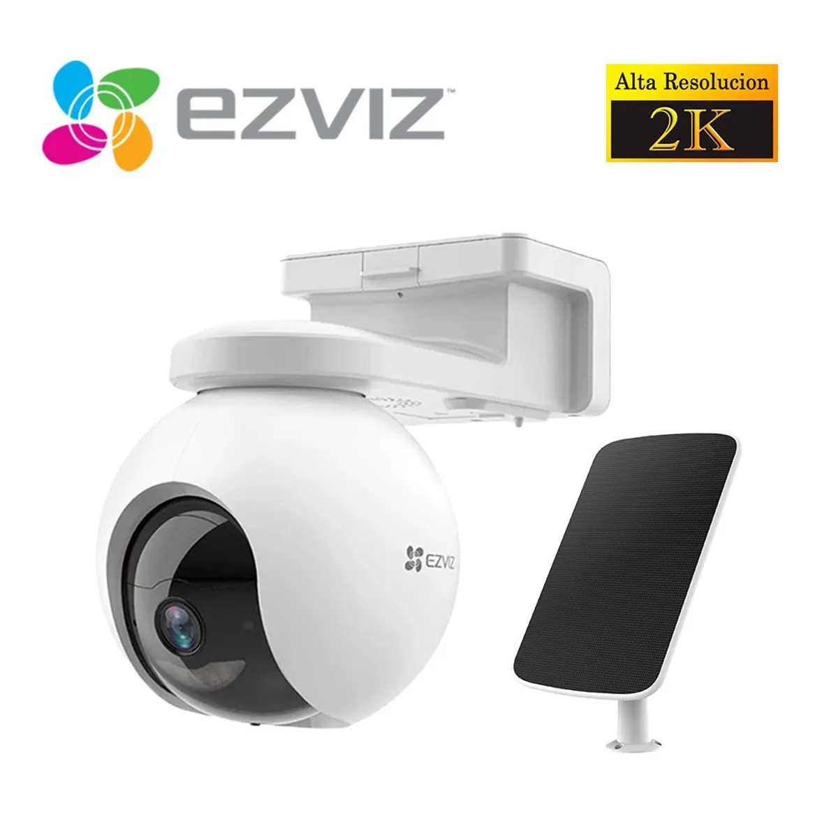 EZVIZ - Cámara Seguridad Wifi Inalambrico CB8 2K 3MP Ezviz Panel Solar