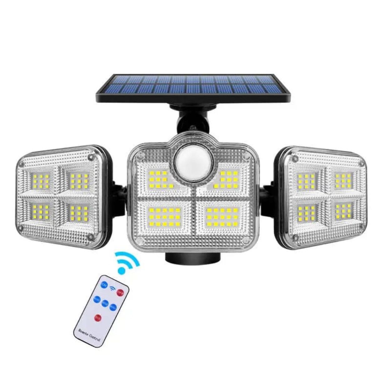 GENERICO - Lampara Reflector con Panel Solar Sensor de Movimiento