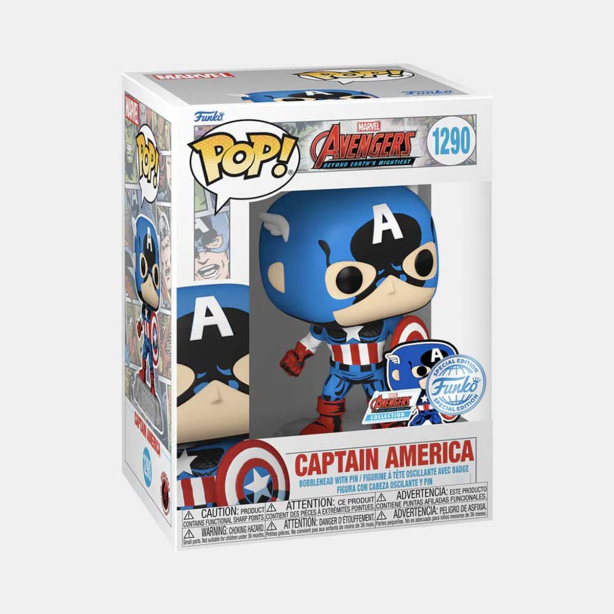FUNKO - FUNKO POP AVENGERS EARTHS NIGHTIEST - CAPTAIN AMERICA W PIN