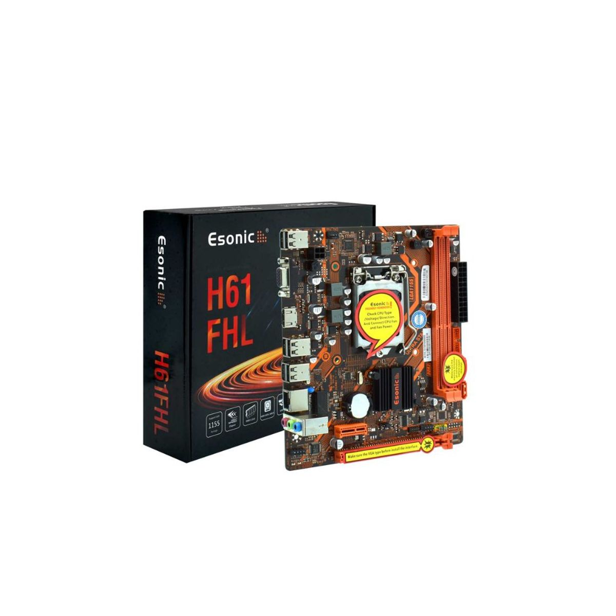 GENERICO - Tarjeta Madre H61 Esonic. Socket LGA 1155.  2° y 3° GEN