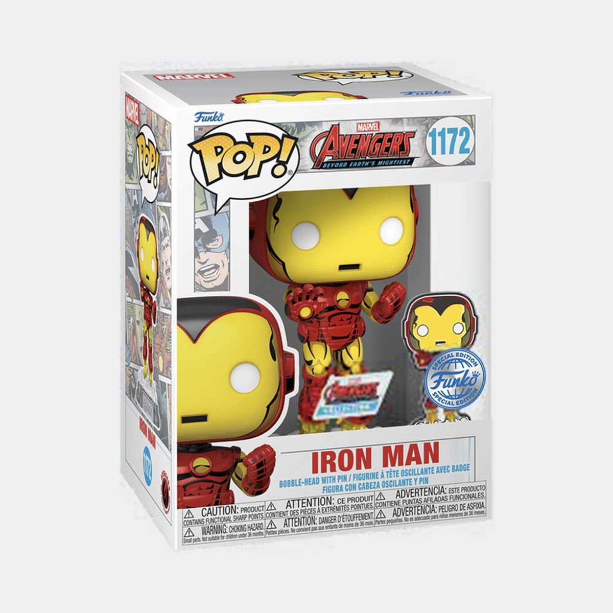 FUNKO - FUNKO POP AVENGERS EARTHS NIGHTIEST - IRON MAN WITH PIN