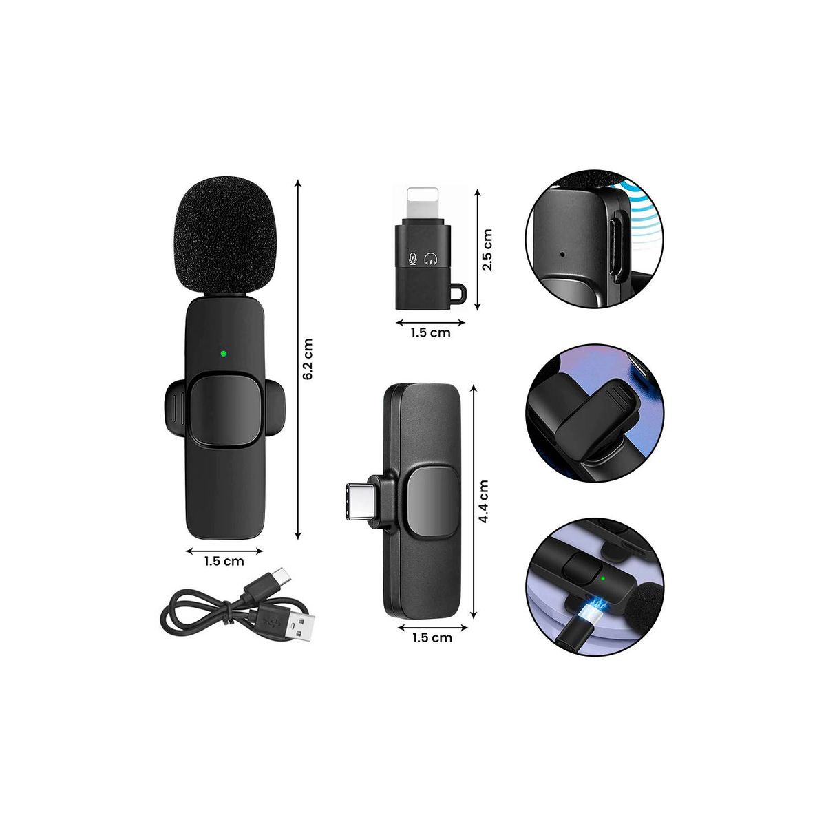 GENERICO - MICRÓFONO INALÁMBRICO SOLAPERO TIPO C