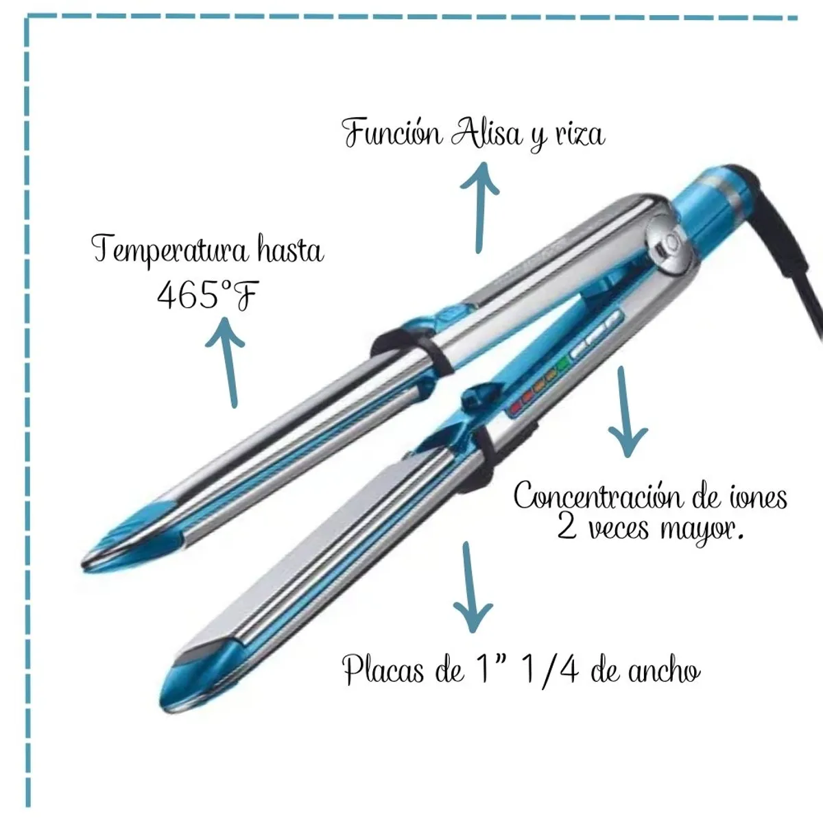 BABYLISS PRO - Alisadora Babyliss Pro Nano Titanium Optima 3000 1 1/4" 465°F / 240°C.