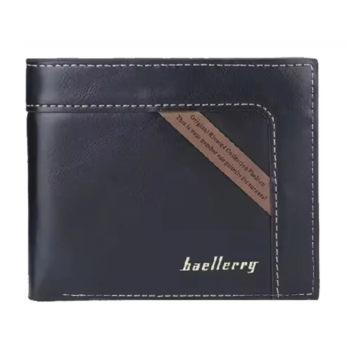 BAELLERRY - Billetera de cuero vegano PU de diseño clásico dr075