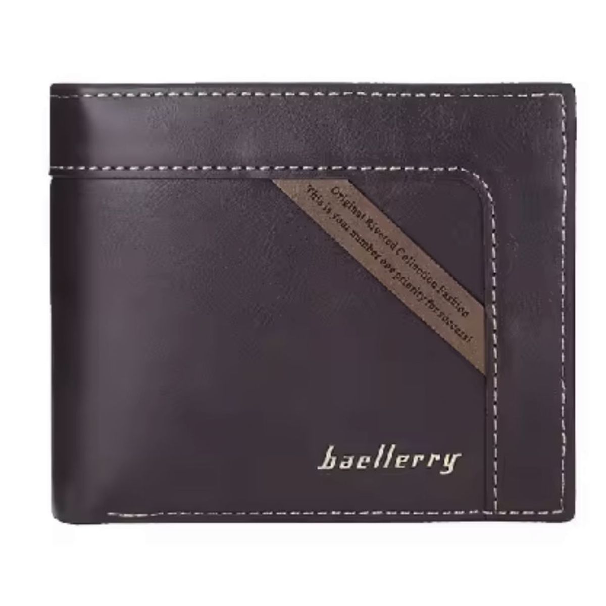 BAELLERRY - Billetera de cuero vegano PU de diseño clásico dr075