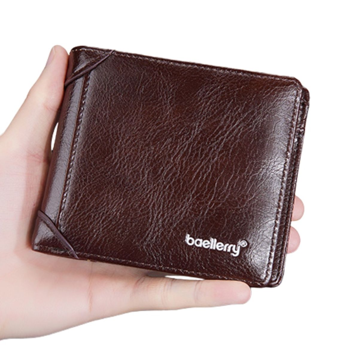 BAELLERRY - Billetera de cuero vegano PU de diseño clásico D9321