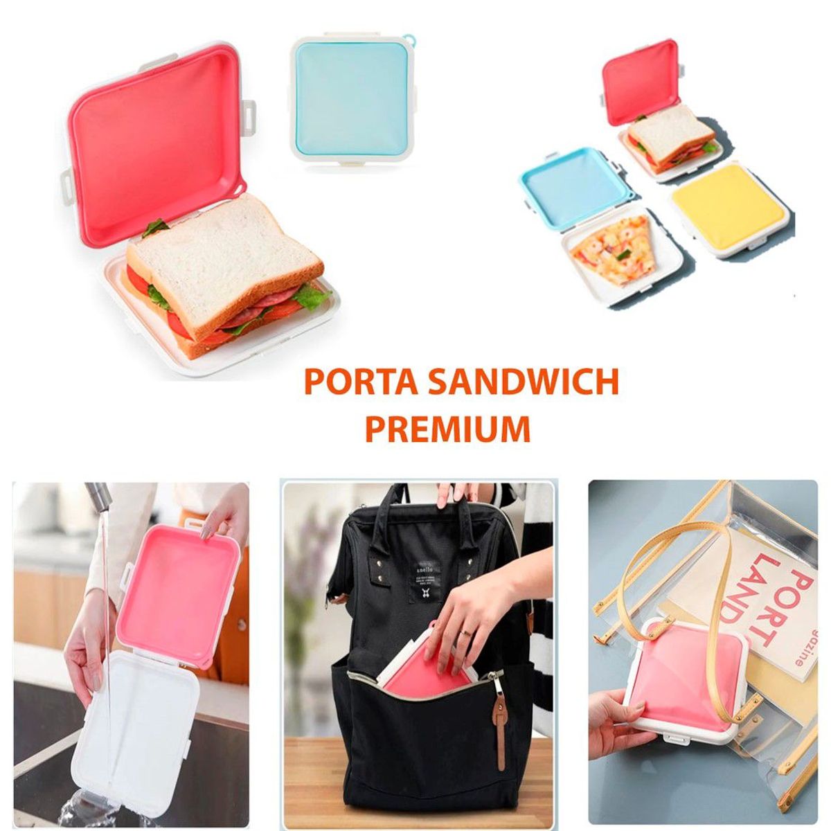 GENERICO - Porta Sandwich Fiambrera Silicona