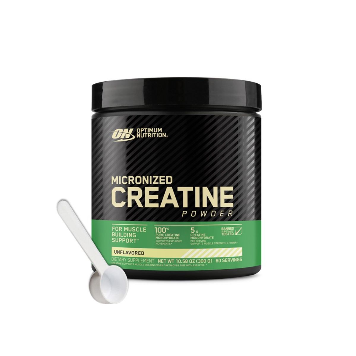 OPTIMUN NUTRITION - Creatina Monohidratada ON 300 Gr Creatine Powder +Scoop -Tienda Fisica