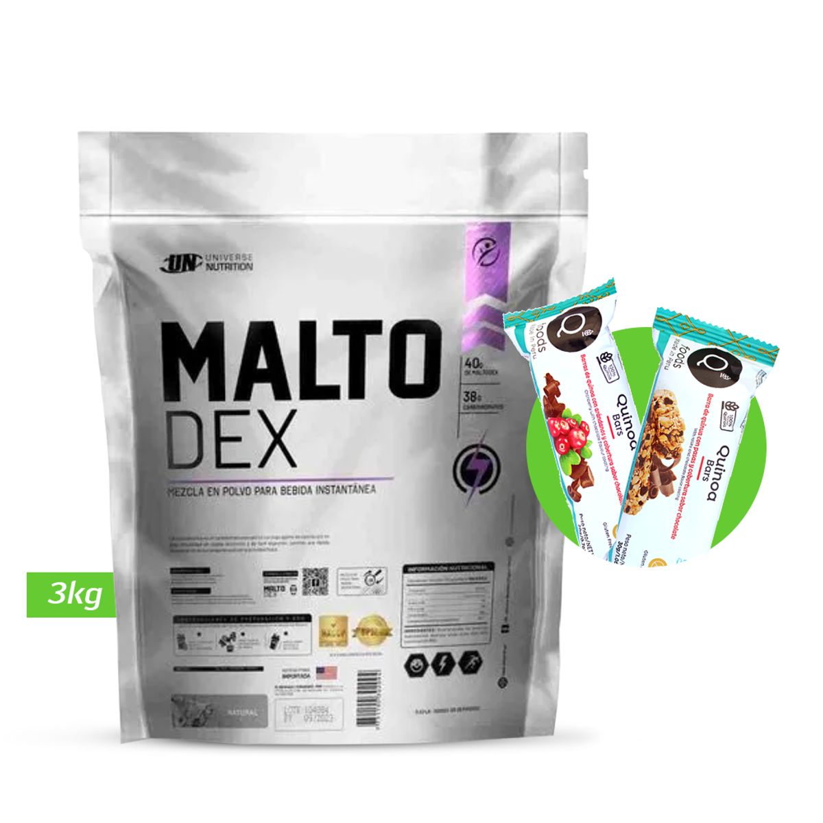 UNIVERSE NUTRITION - MALTO DEX 3 KG UN NATURAL + REGALOS