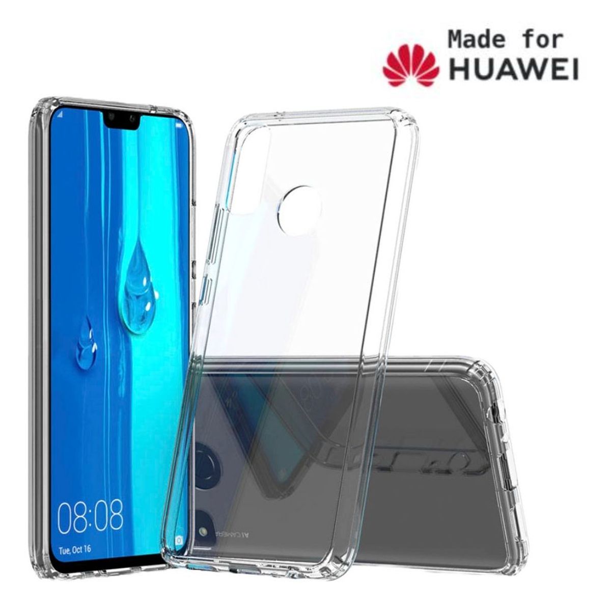 GENERICO - Space Clear Case Huawei Y8S Con Marca