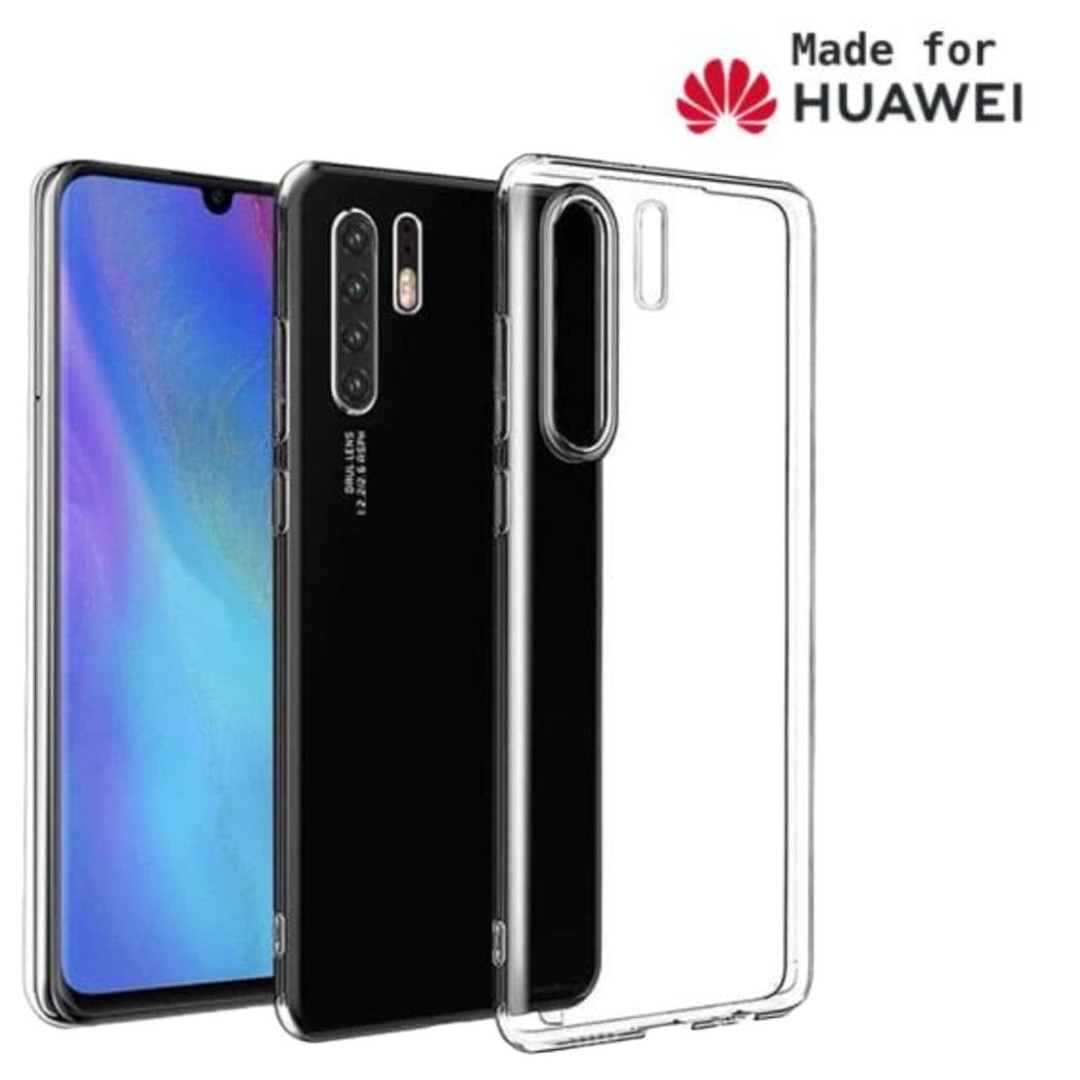 GENERICO - Space Clear Case Huawei P30 Pro Con Marca