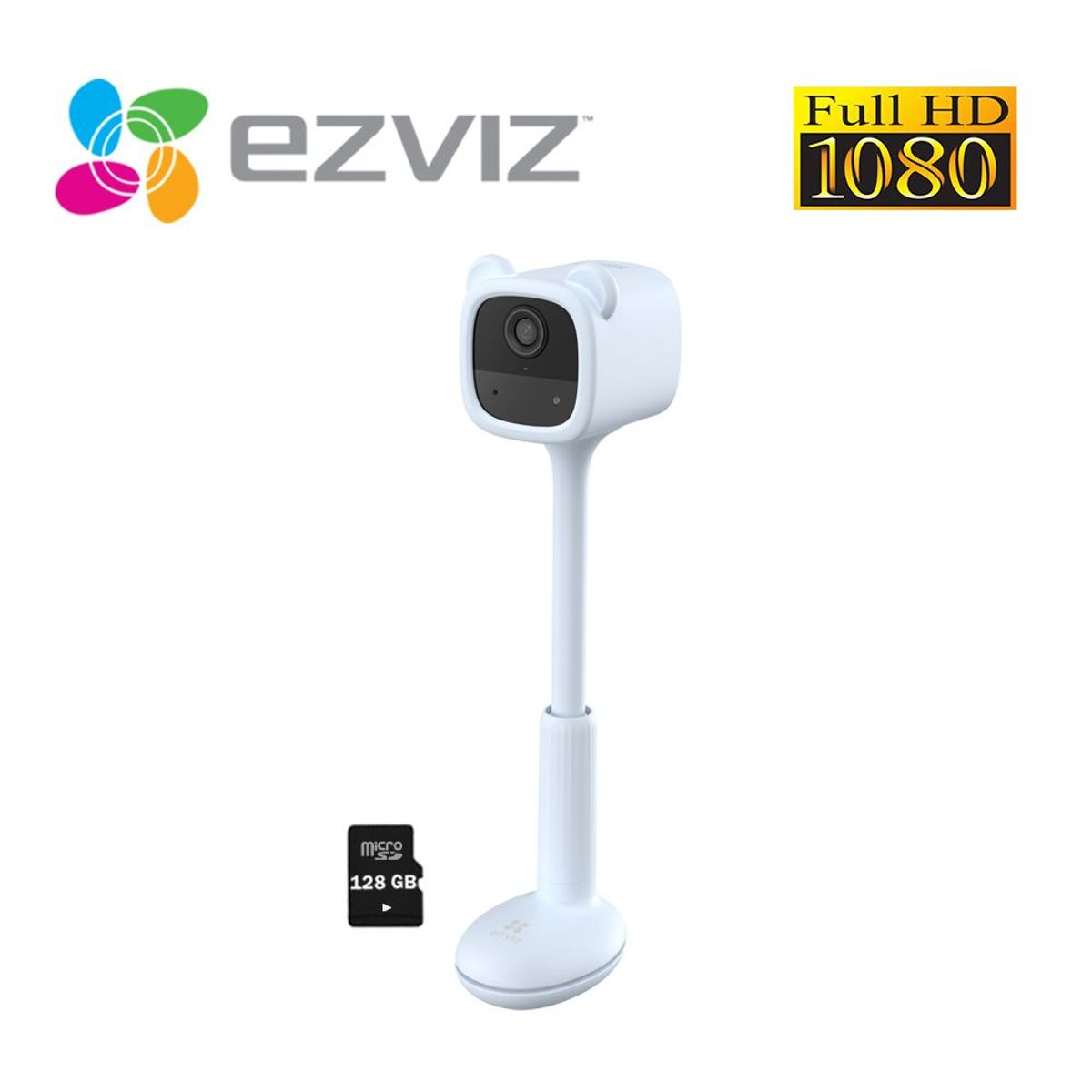 EZVIZ - Monitor de Bebé BM1 1080P Ezviz Celeste Wifi Inalámbrico Batería 128GB