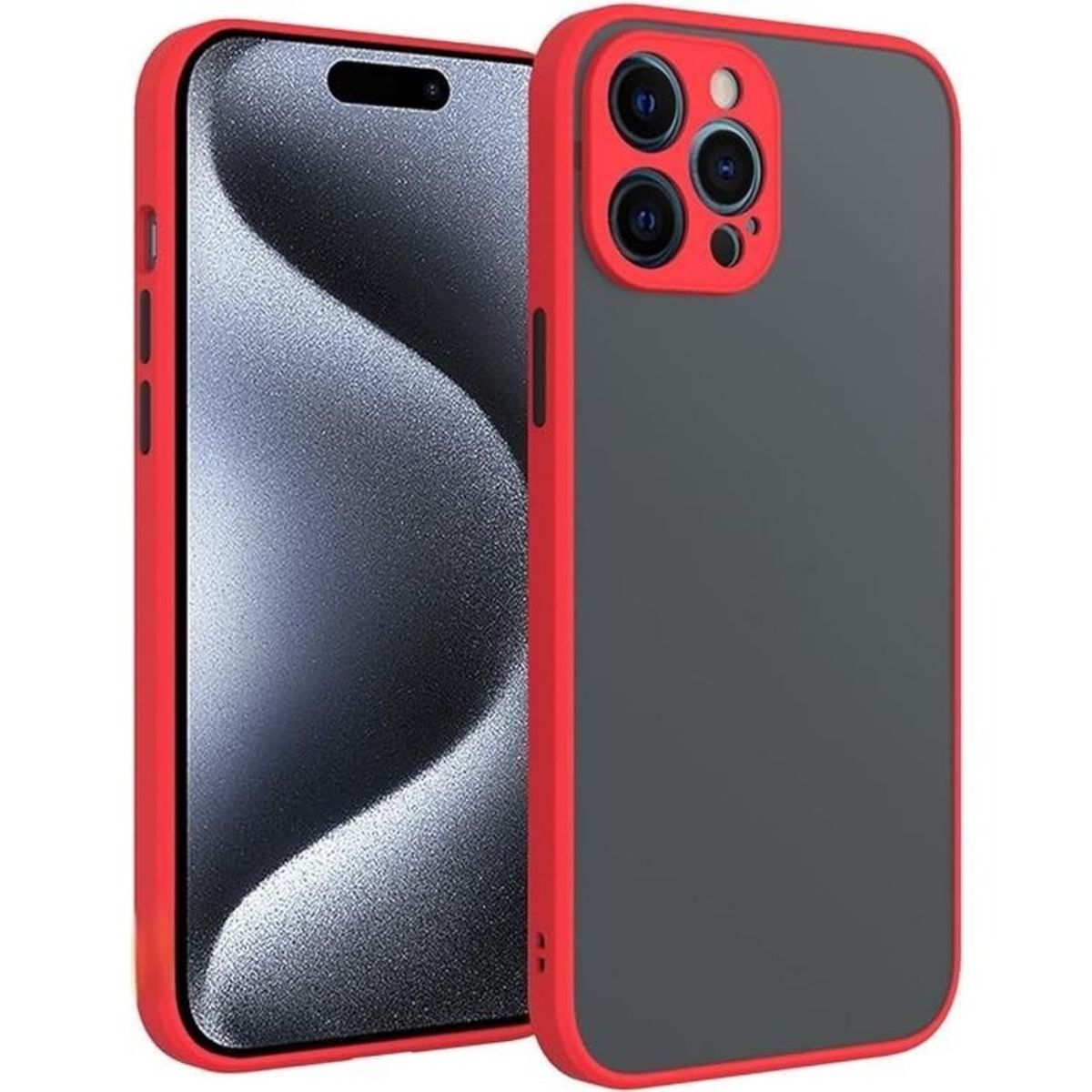 GENERICO - Funda para Xiaomi Poco M4 Pro Ahumado Mate Rojo Antishock Resistente