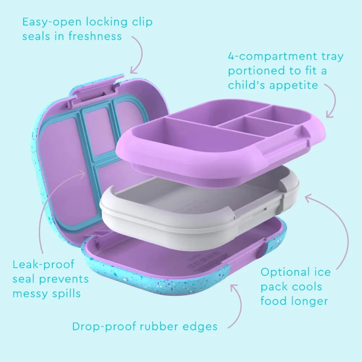BENTGO - Lonchera Bentgo Kids Chill Lunch Box - Purpura Confeti
