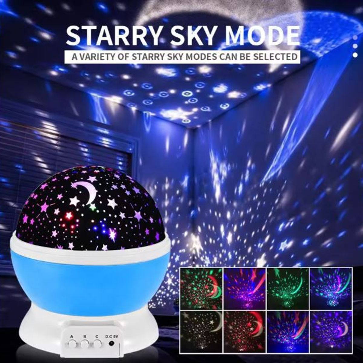 GENERICO - Lampara giratoria Proyector de  cielo estrellado 360º