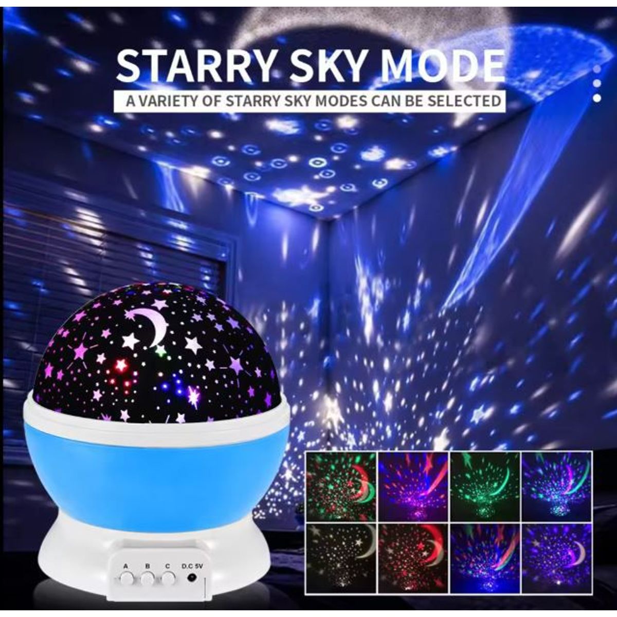 GENERICO - Lampara giratoria Proyector de  cielo estrellado 360º