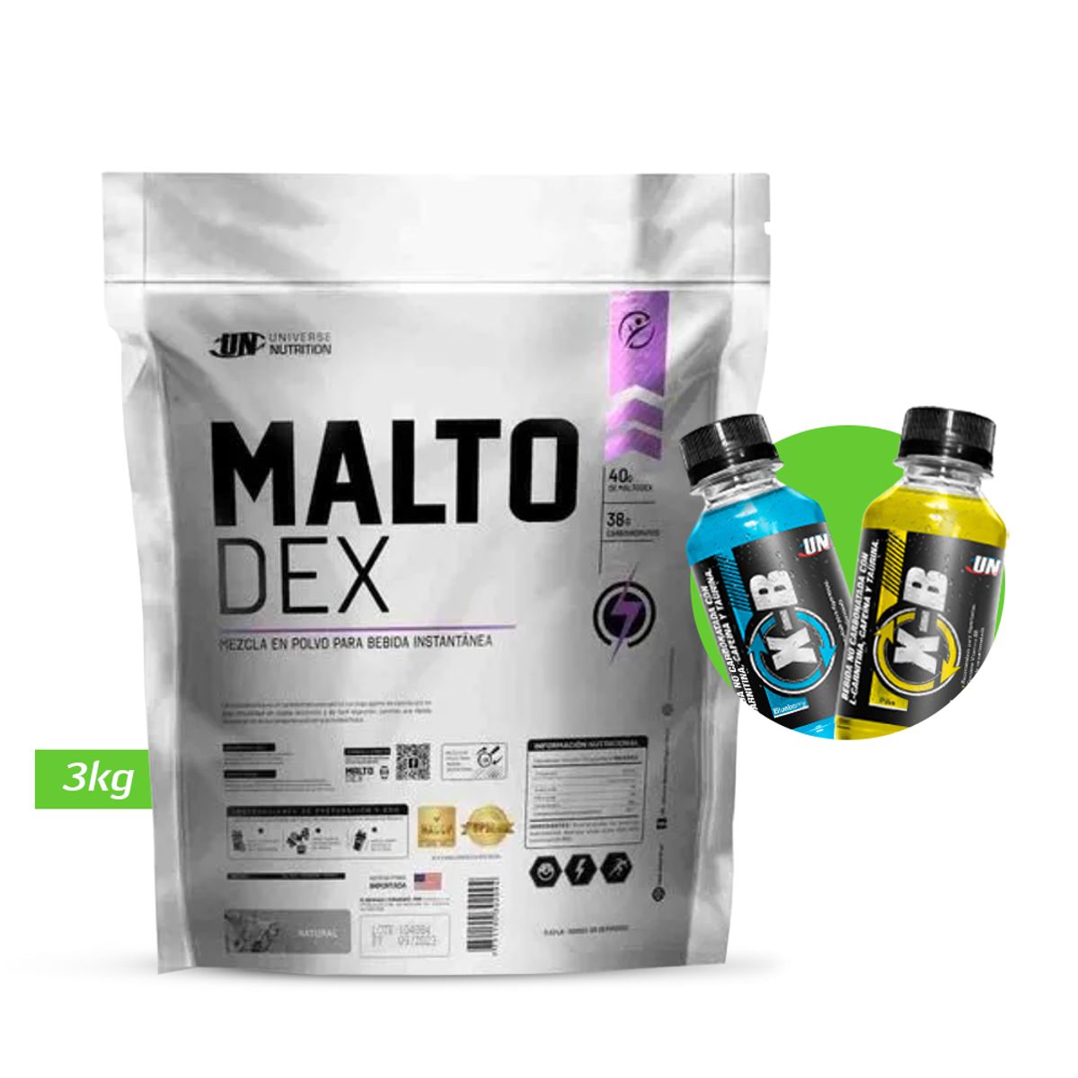 UNIVERSE NUTRITION - MALTO DEX 3 KG UN NATURAL + REGALOS
