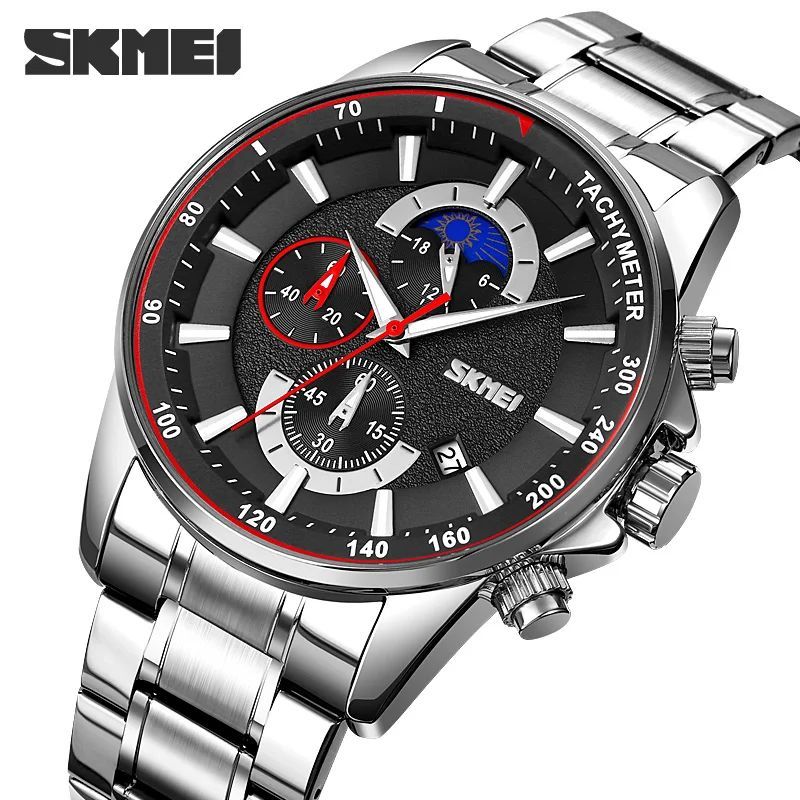 SKMEI - Reloj Skmei 9250 PLATEADO FONDO NEGRO Cronómetro
