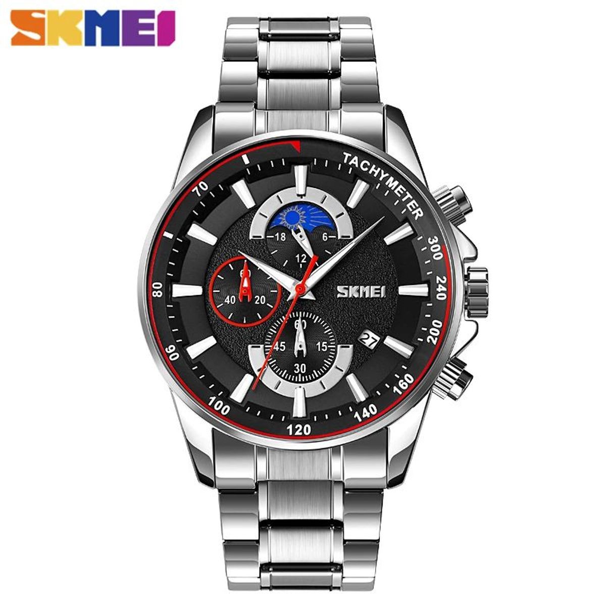 SKMEI - Reloj Skmei 9250 PLATEADO FONDO NEGRO Cronómetro