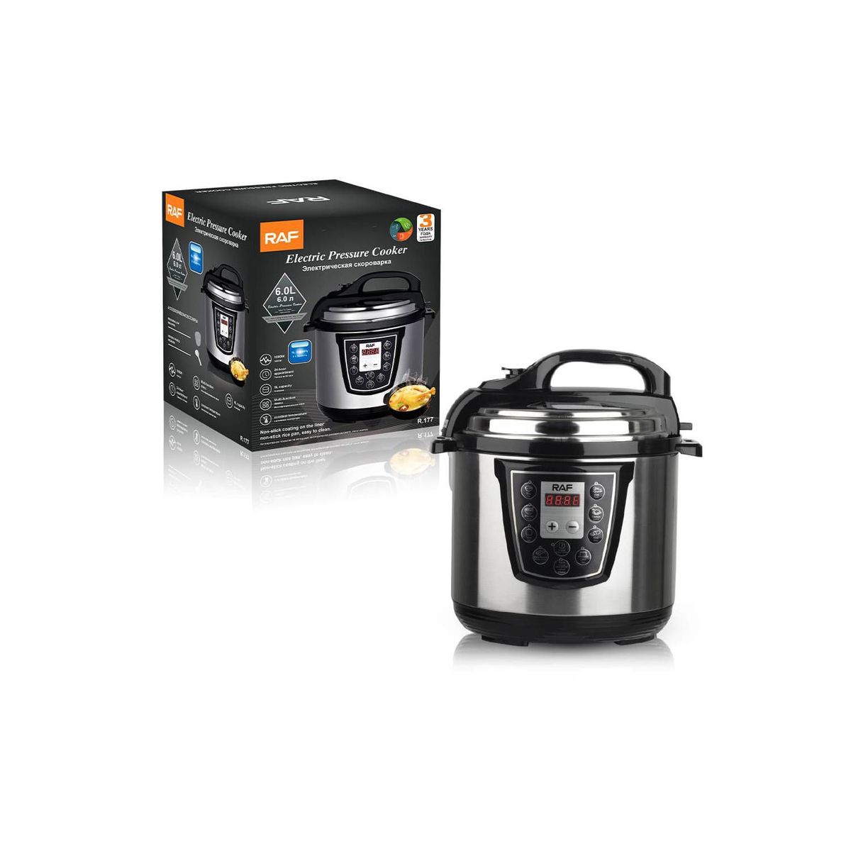 GENERICO - Olla Arrocera a Presión 6L de Acero Antiadherente RAF