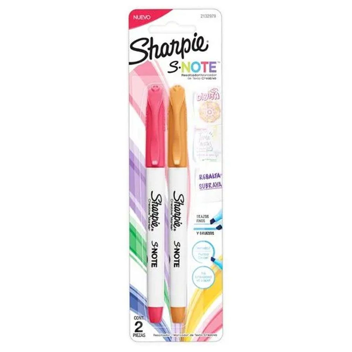 SHARPIE - Resaltador Marcador Note Color Pastel Blister 2und 2132979