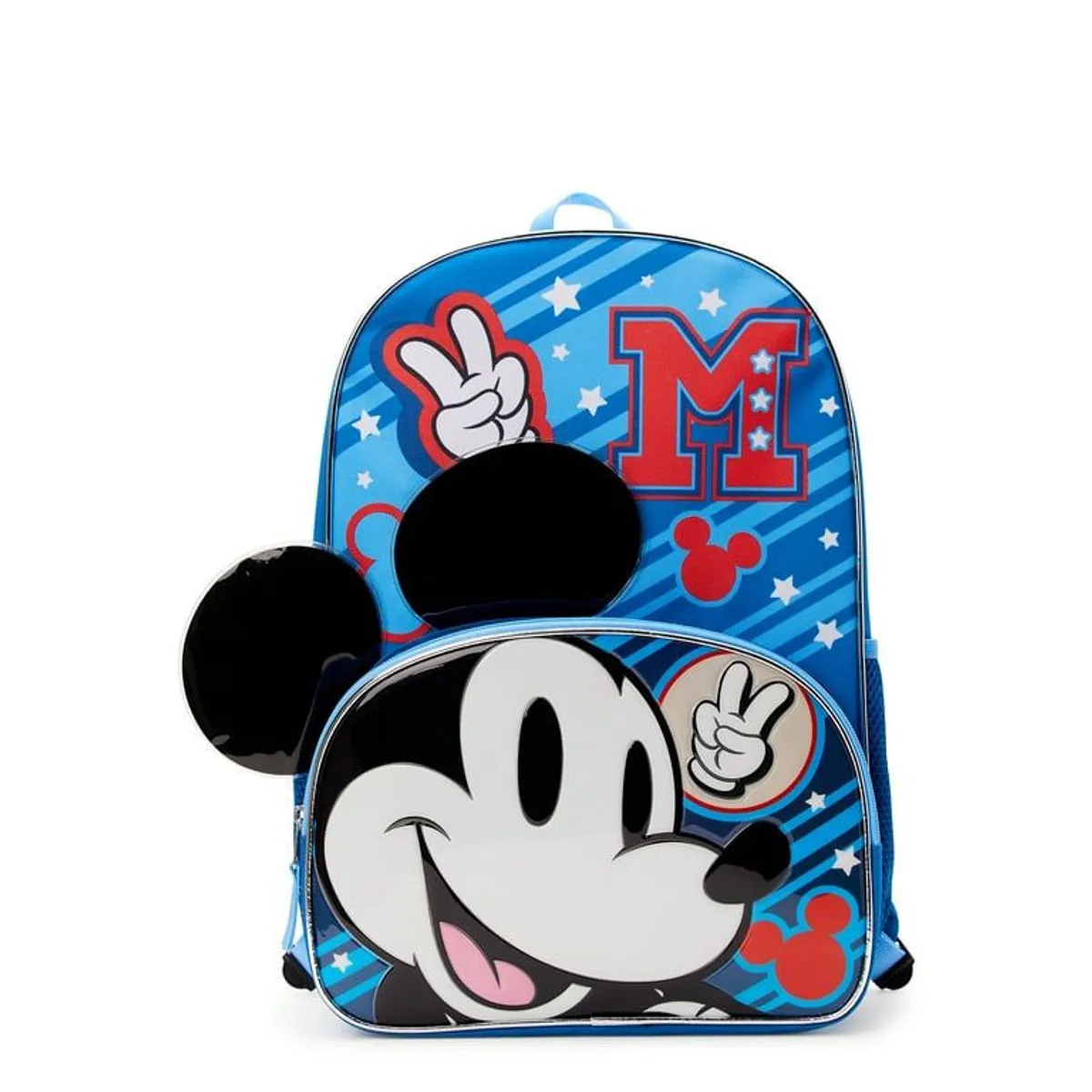 MICKEY MOUSE - Mochila escolar azul Mickey Mouse 17 " orejas 3D