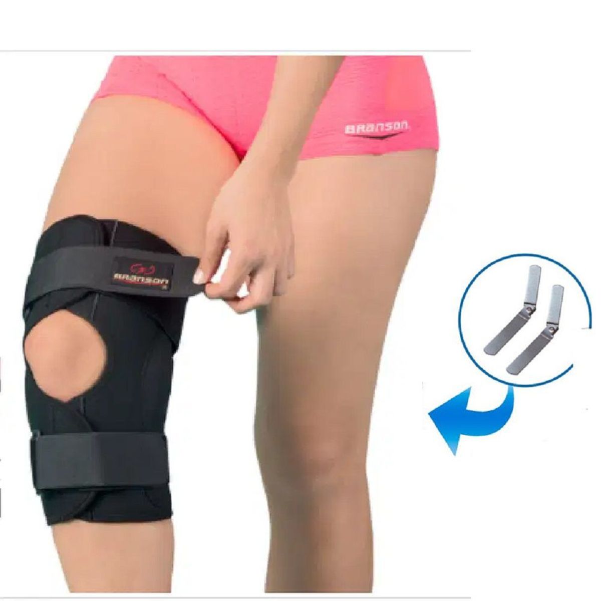 BRANSON - Rodillera articulada con bisagra Branson negro Talla S