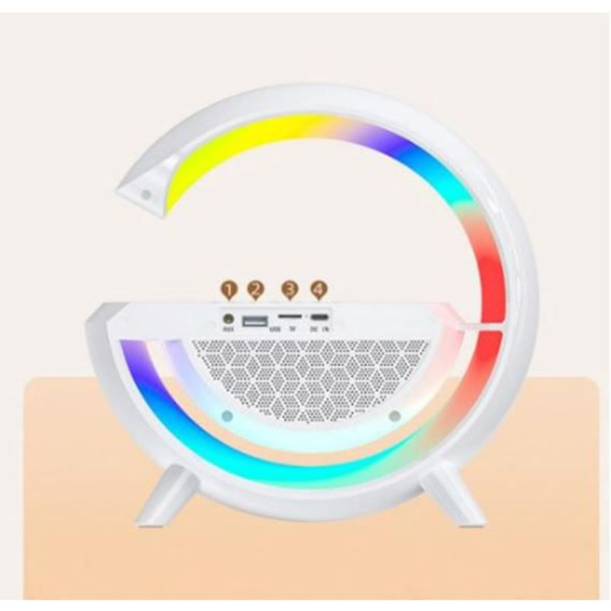 GENERICO - Cargador Inalámbrico 3 en 1 Lámpara RGB y Parlante Bluetooth
