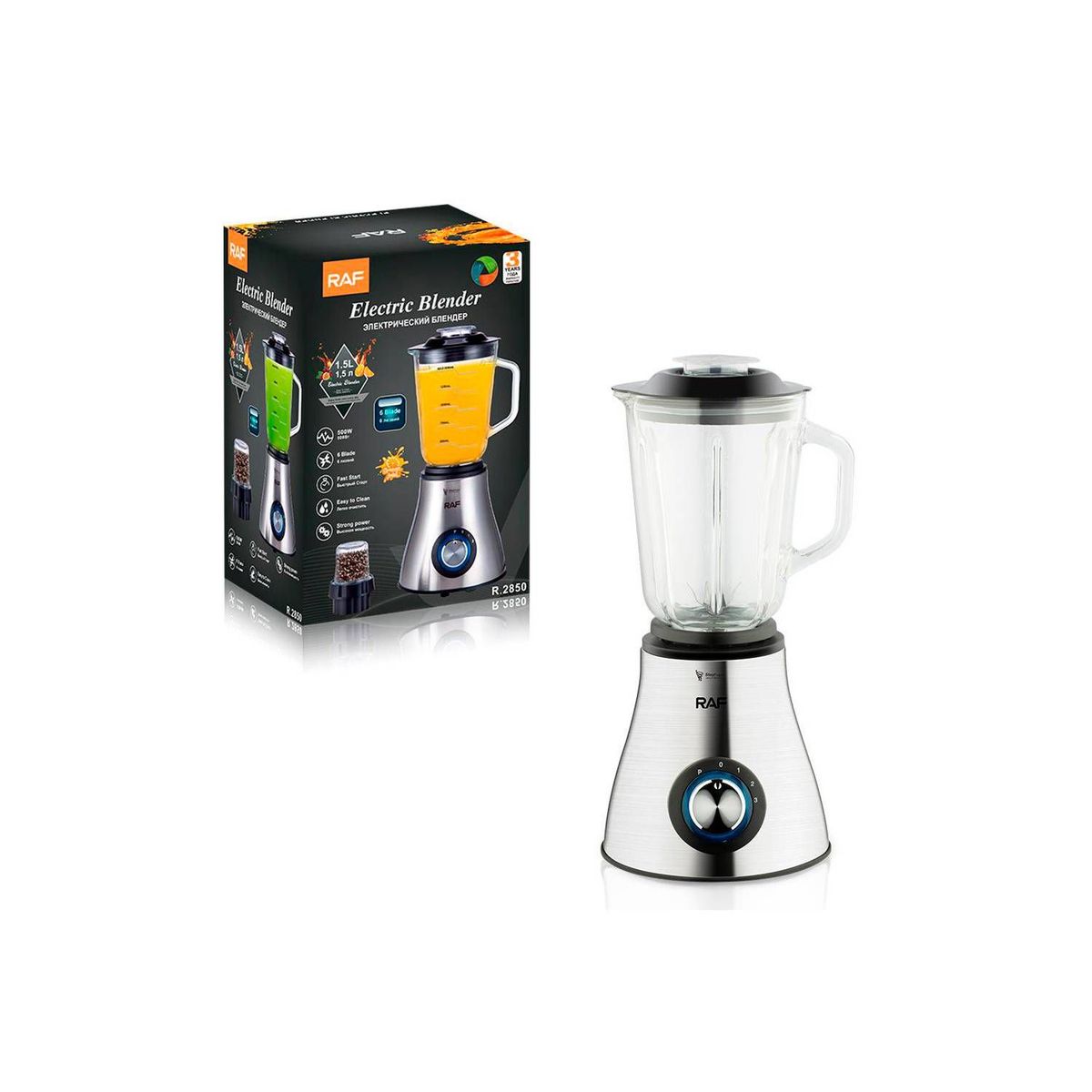 GENERICO - Juguera Taza De Vidrio Licuadora Moledor de Cafe Raf