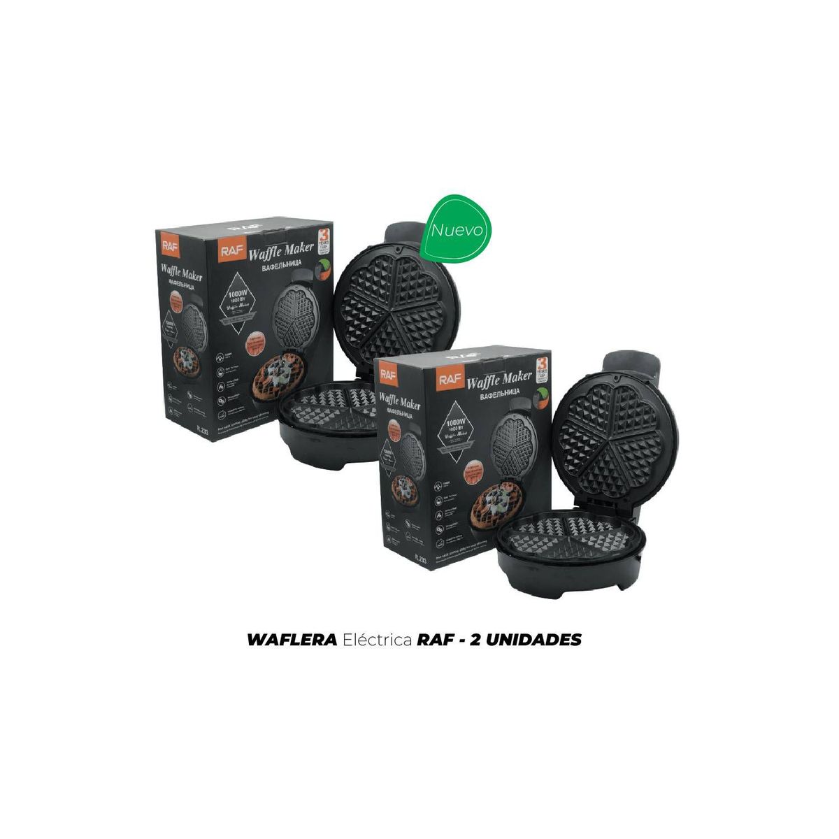 GENERICO - Waflera Eléctrica RAF Puntas Redondas - 2 Unidades